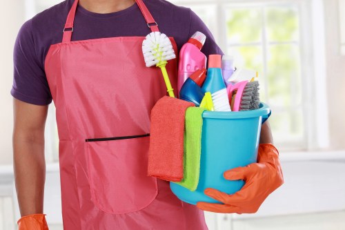 Cleaner preparing a property for end of lease inspection