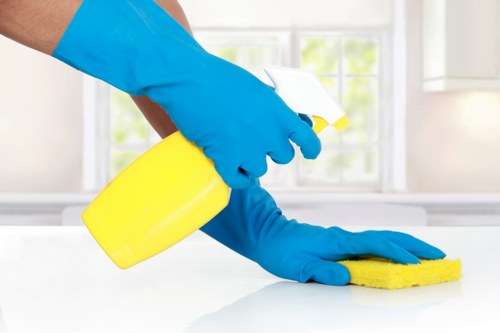 Final cleaning stage after building work in a property