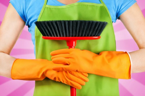Professional upholstery cleaning of a sofa in a living room