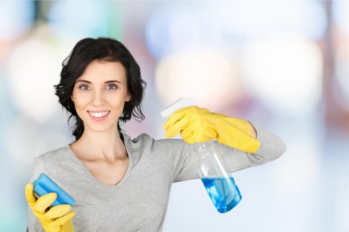 Professional mattress cleaning setup in a bright bedroom