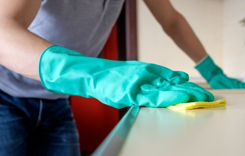 High-touch surface sanitizing during regular cleaning